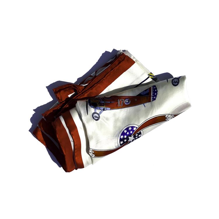 aviation themed silk scarf